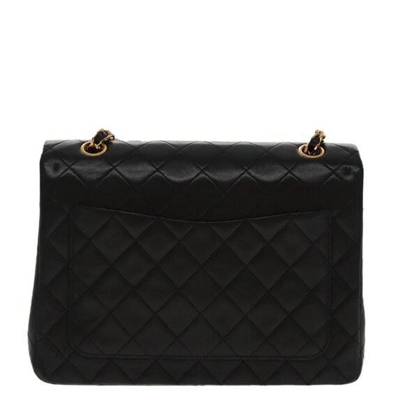 CHANEL Matelasse Chain Hand Bag Lamb Skin Black Gold CC Auth 95715AV - Picture 3 of 16